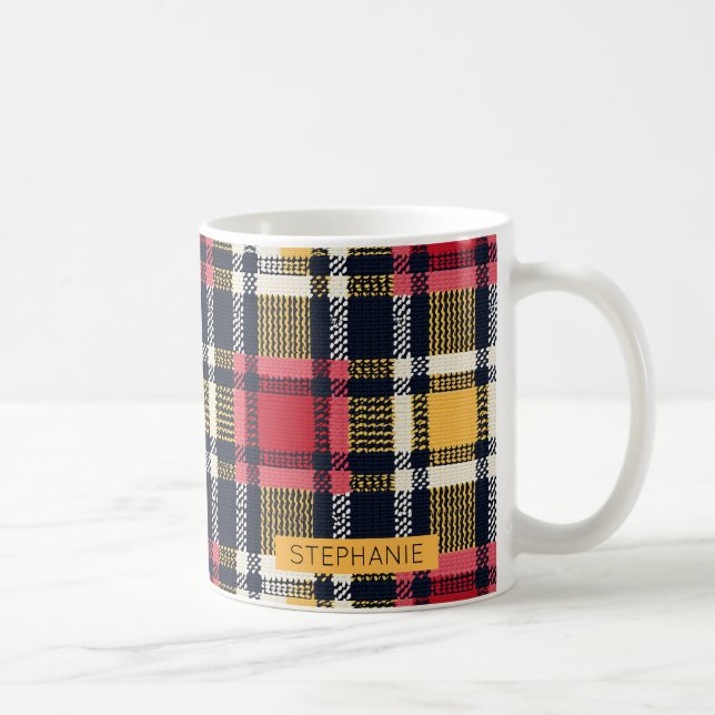 Taza De Café Cozy Knit Patchwork - Viejo Boho Autumn Style 3 (Derecha)