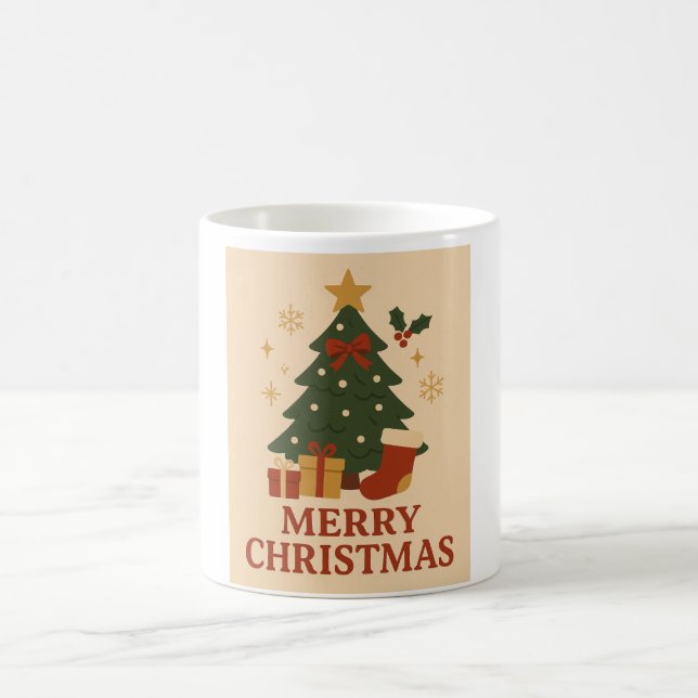 Taza De Café Cozy Merry Christmas Tree Mug (Centro)