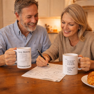 Taza De Café "Cozy Morning" Coffee Crossword Puzzle