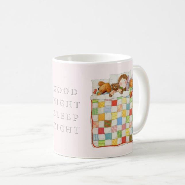 Taza De Café COZY QUILE Mug Blanco + Rosa (Anverso derecho)