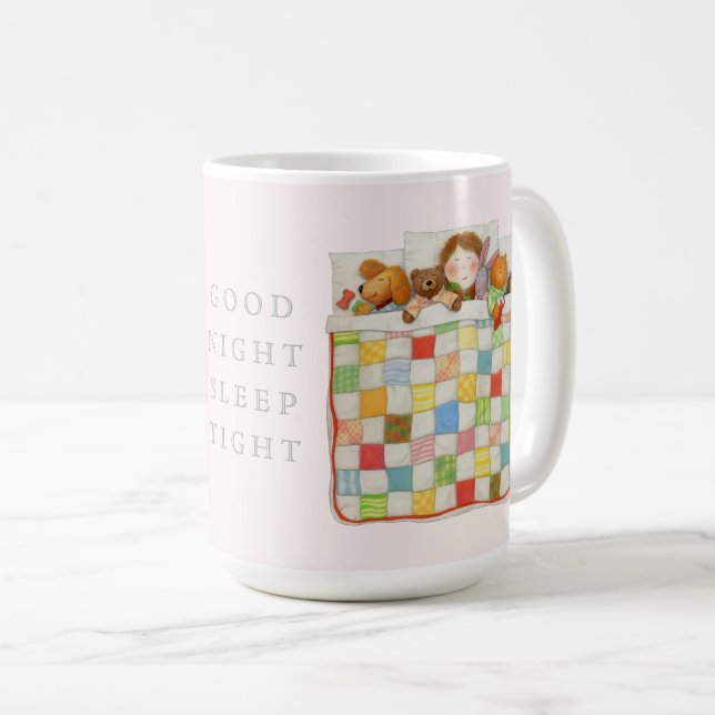 Taza De Café COZY QUILE Tall White Mug + Rosa (Anverso derecho)