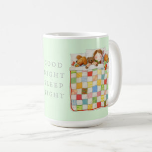 Taza De Café COZY QUILE Tall White Mug + Verde