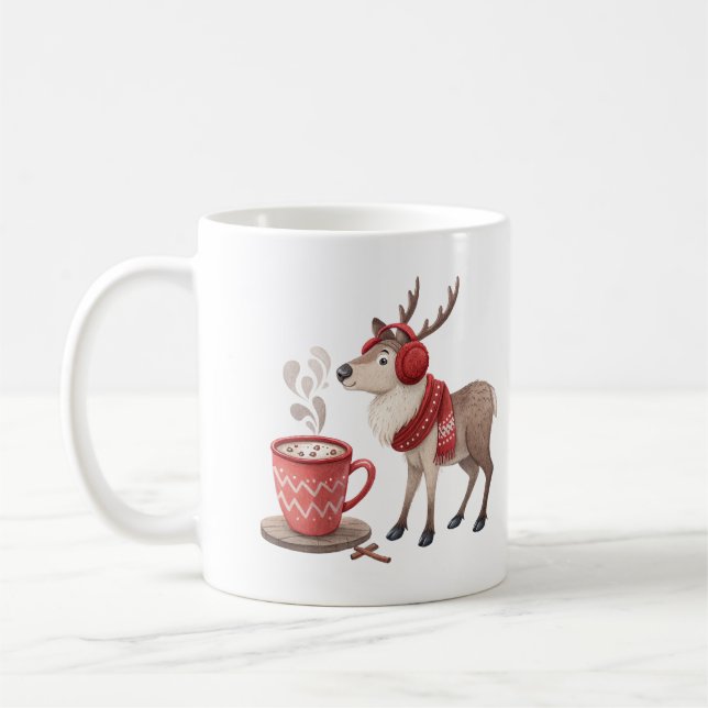 Taza De Café Cozy Reindeer Hot Cocoa Mug (Izquierda)