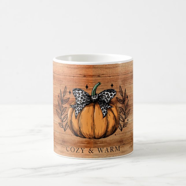 Taza De Café Cozy & Warm Fall Pumpkin  (Centro)