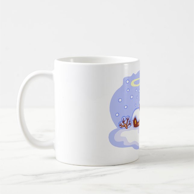 Taza De Café Cozy Winter Cabin in Snow Frosty Landscape (Izquierda)