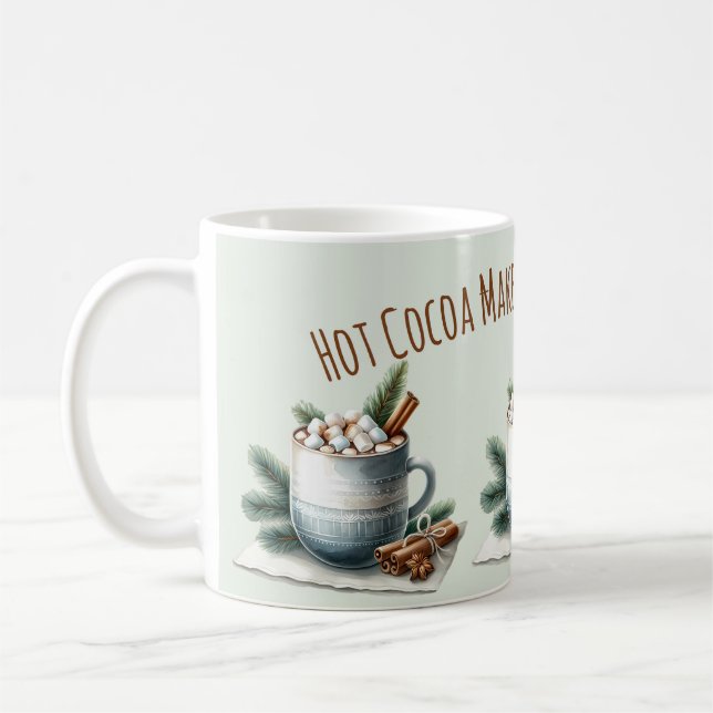 Taza De Café Cozy Winter Cocoa Marshmallow Scene (Izquierda)