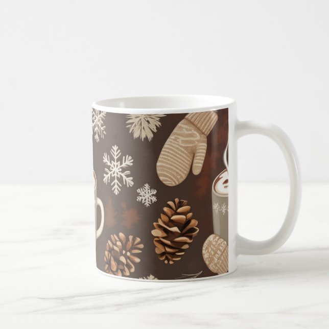 Taza De Café Cozy Winter Pattern-Minimalist Aesthetic Art (Derecha)