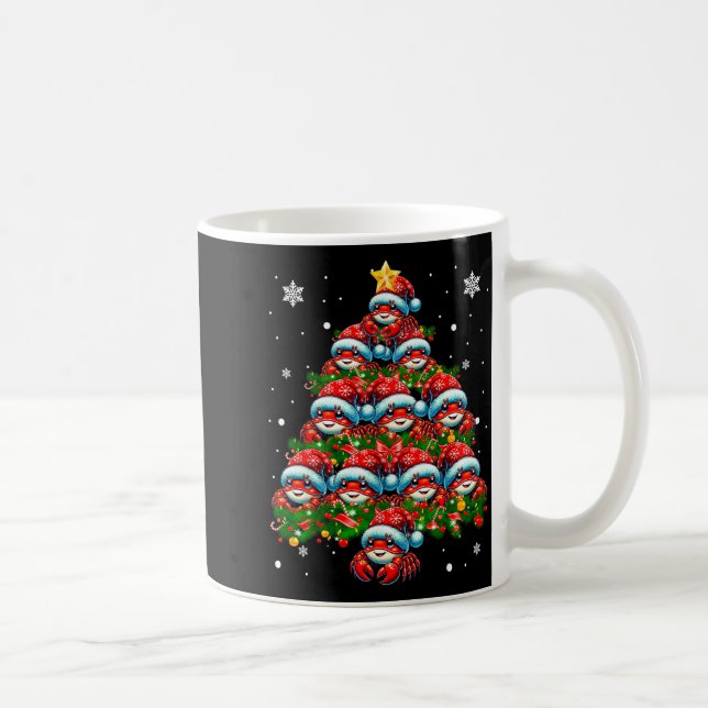 Taza De Café Crab Lighting Xmas Holiday Santa Crab Christmas Tr (Derecha)