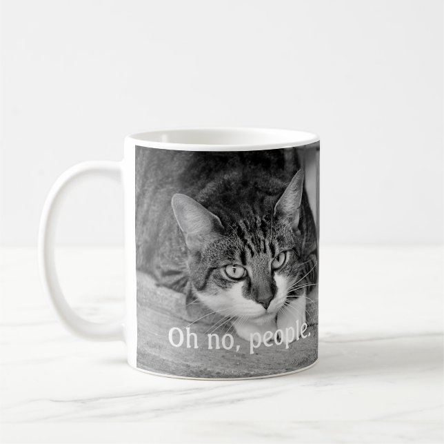Taza De Café Crabby Cat, "Oh no, gente" (Izquierda)