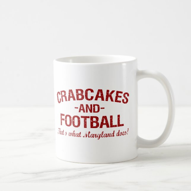 Taza De Café Crabcakes y fútbol (Derecha)