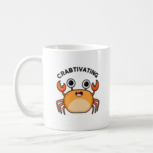 Taza De Café Crabtivando divertido cangrejo (Izquierda)