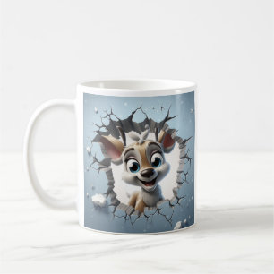 TAZA DE CAFÉ CRACK DE DEER DE CUADRO 3D