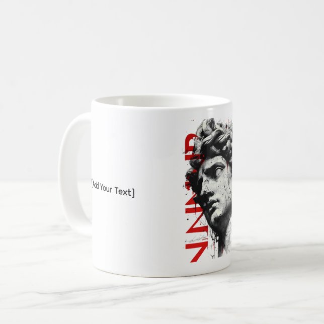 Taza De Café Cracked Classical Bust Trash Polka Art Mug (Anverso izquierdo)