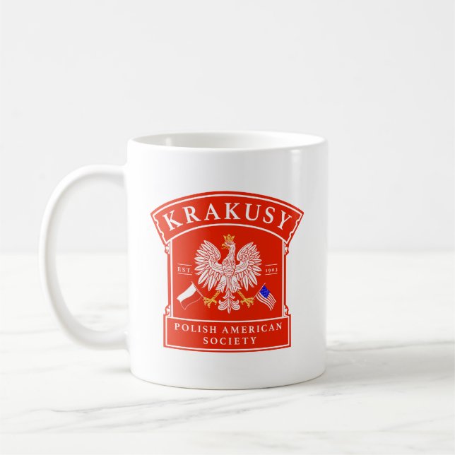 Taza De Café Cracovia Sociedad Polaca Estadounidense Café Mug (Izquierda)