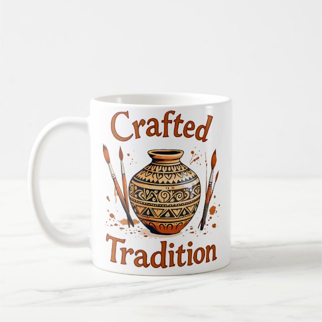 Taza De Café Crafted Tradition Cultural Pottery Design (Izquierda)