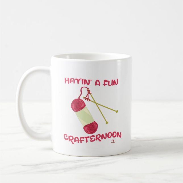 Taza De Café Crafternoon Crafty Hobby Slogan Art (Izquierda)
