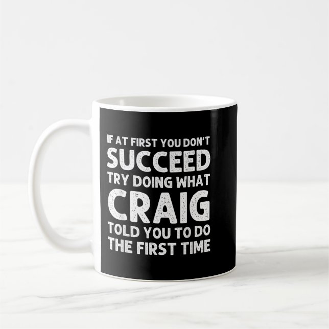 Taza De Café CRAIG Gift Name Personalized Birthday Funny Christ (Izquierda)