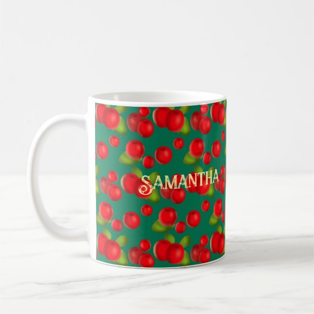 Taza De Café Cranberry con hojas (Izquierda)
