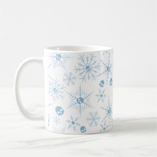 Taza De Café Cráneo alarmista Creepmas Navidades Copos de nieve