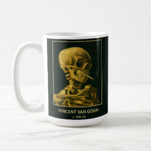 Taza De Café Cráneo Antiguo Fumando – Único Inspirado en Van Go