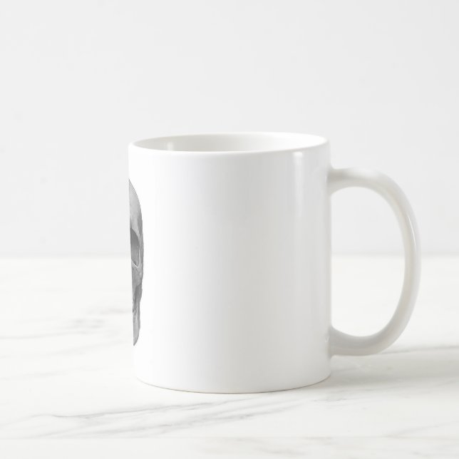 Taza De Café Cráneo blanco y negro (Derecha)