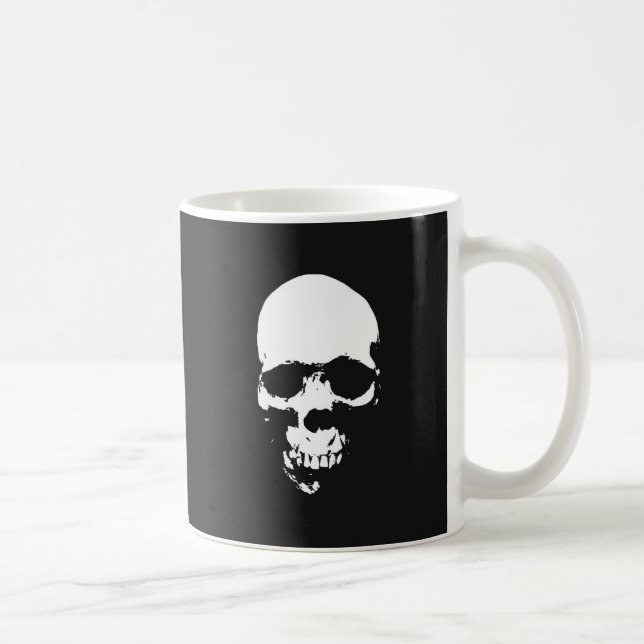 Taza De Café Cráneo blanco y negro (Derecha)