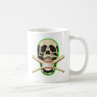 TAZA DE CAFÉ CRÁNEO CON BÉISBOL Y PALOS