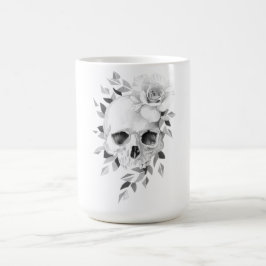 Taza De Café cráneo con rosa