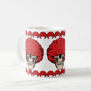Taza De Café Cráneo de Afro-Man: Abundante Cabello Rojizo Rizad