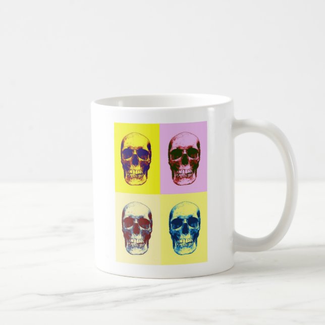 Taza De Café Cráneo de arte pop (Derecha)
