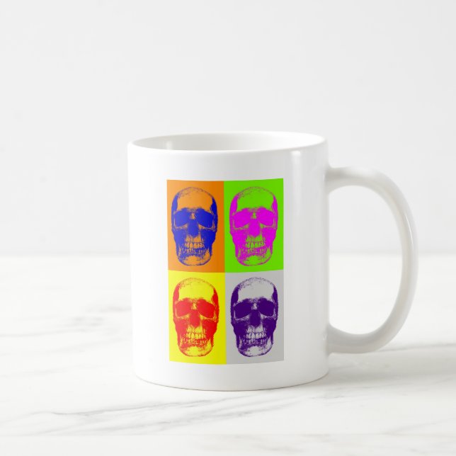 Taza De Café Cráneo de arte pop (Derecha)