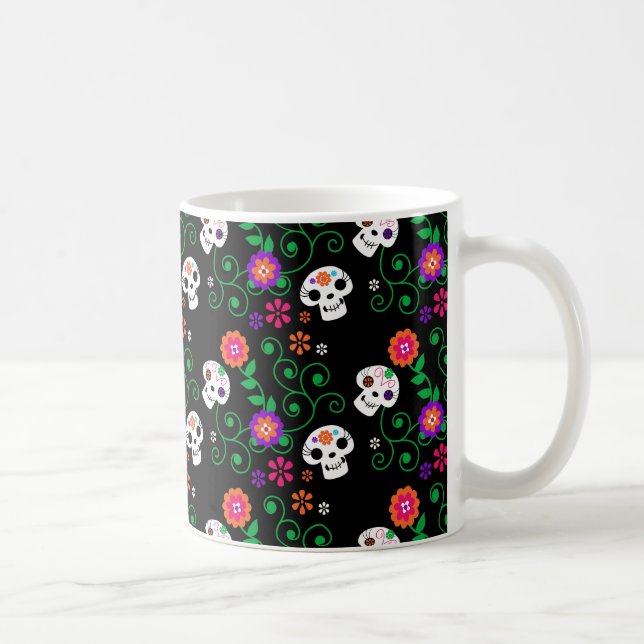 Taza De Café cráneo de azúcar negro (Derecha)