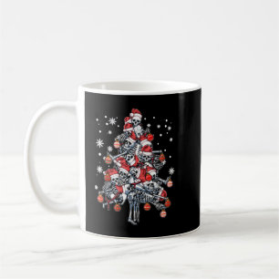 Taza De Café Cráneo de azúcar Santa Hat Árbol de Navidad Gracio