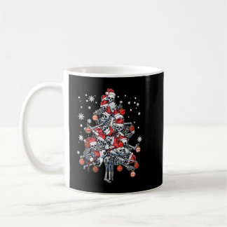 Taza De Café Cráneo de azúcar Santa Hat Árbol de Navidad Gracio
