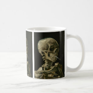 Taza De Café Cráneo de esqueleto con cigarrillo encendido, Van
