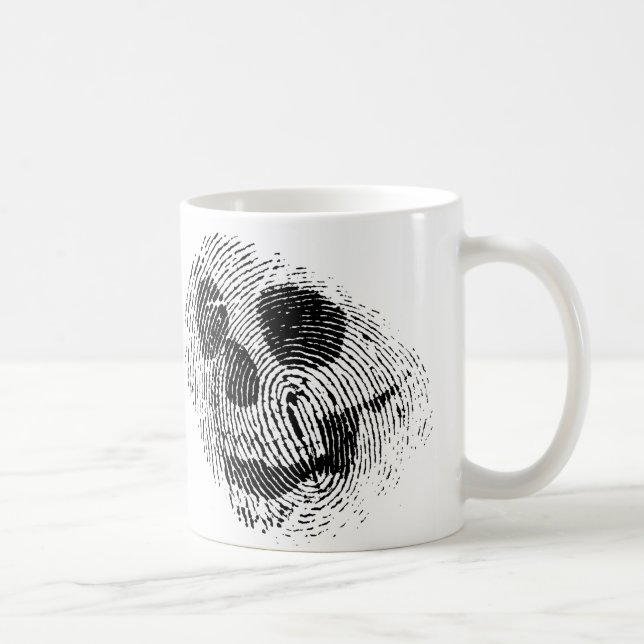 Taza De Café Cráneo de la huella dactilar (Derecha)