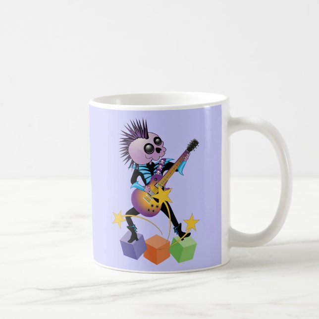 Taza De Café Cráneo de rock de punk (Derecha)
