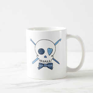Taza De Café Cráneo del arte (azul)