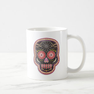 Taza De Café Cráneo del arte popular - día de los muertos