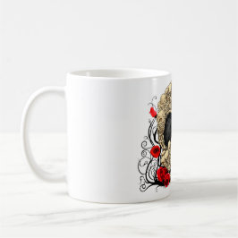 Taza De Café Cráneo del azúcar - diseño del tatuaje