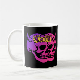 Taza De Café Cráneo del diablo Géminis Astrología Zodíaco Gótic