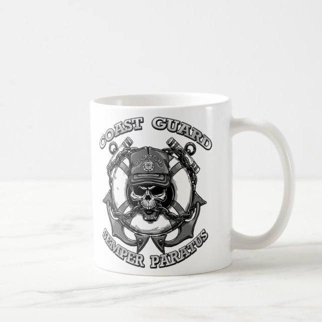 Taza De Café Cráneo del guardacostas (Derecha)