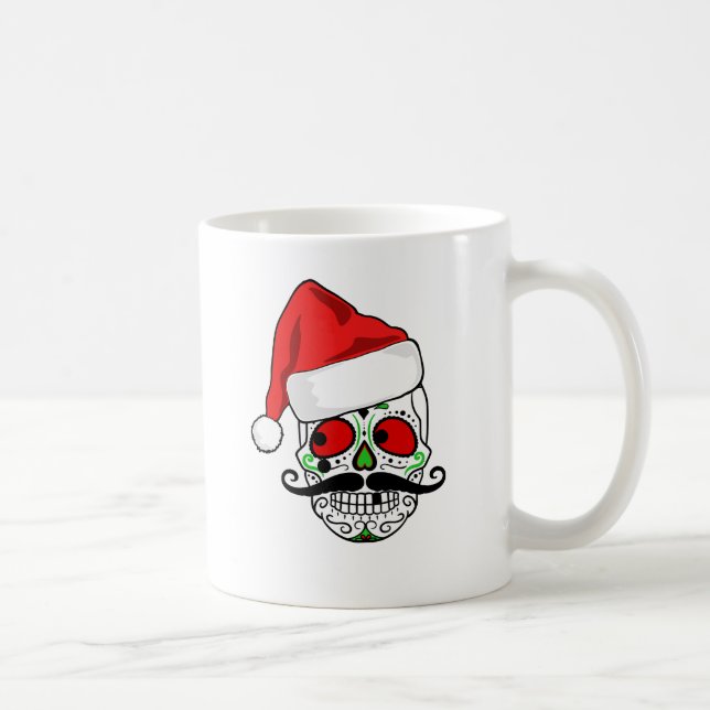 Taza De Café Cráneo divertido del azúcar del navidad (Derecha)