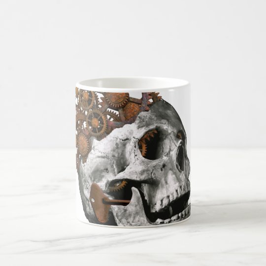 Taza De Café Cráneo gótico Steampunk de la fantasía del arte