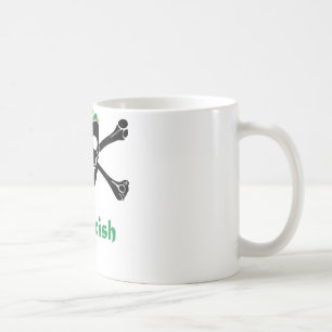 Taza De Café Cráneo irlandés y bandera pirata del pirata