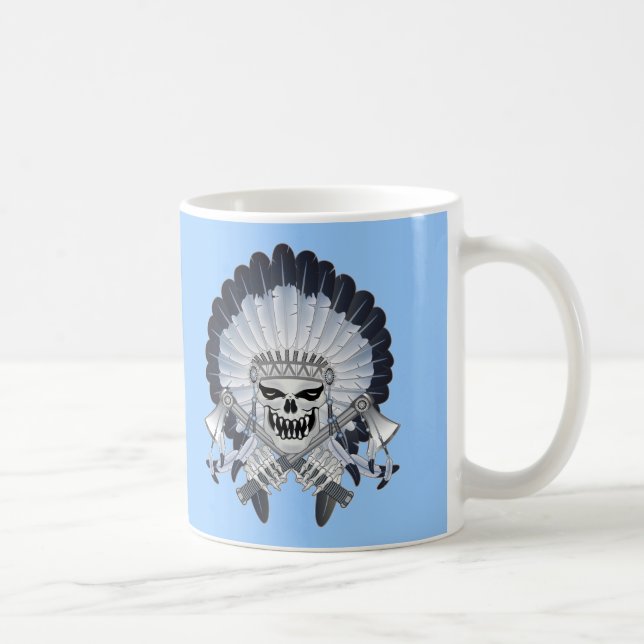 Taza De Café Cráneo Jefe de India (Derecha)