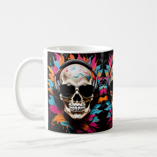 Taza De Café Cráneo musical gracioso (Izquierda)