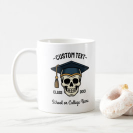 Taza De Café Cráneo personalizado con nombre y año de graduació
