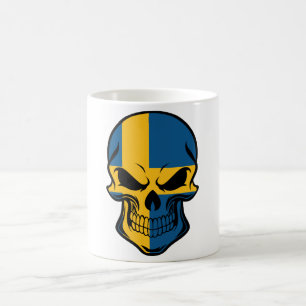 Taza De Café Cráneo sueco de la bandera