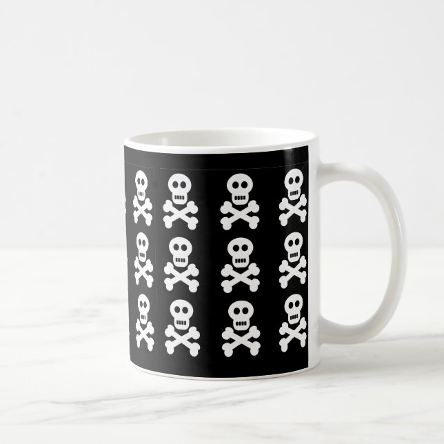 Taza De Café Cráneos blancos, cráneos blancos, cráneos blancos (Derecha)